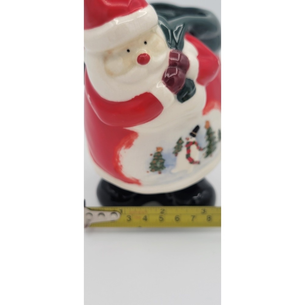 Vintage Russ Berrie Santa Claus 3in Pillar Candle Holder Ceramic Figurine 1960s - Picture 10 of 13